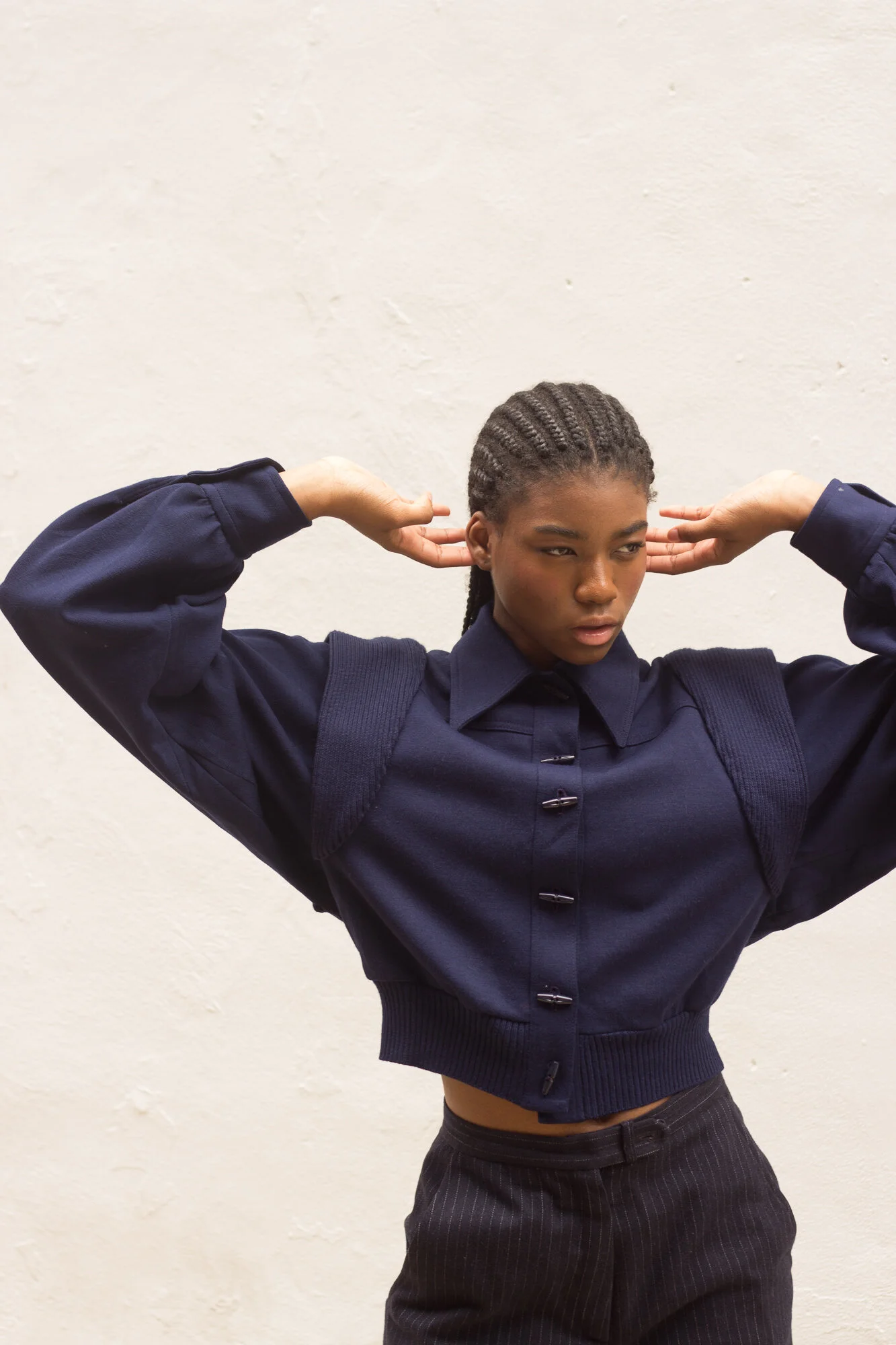 1980s Avant Garde Claude Montana Navy Jacket — Wayward Collection 1980s Avant Garde Claude Montana Navy Jacket — Wayward Collection